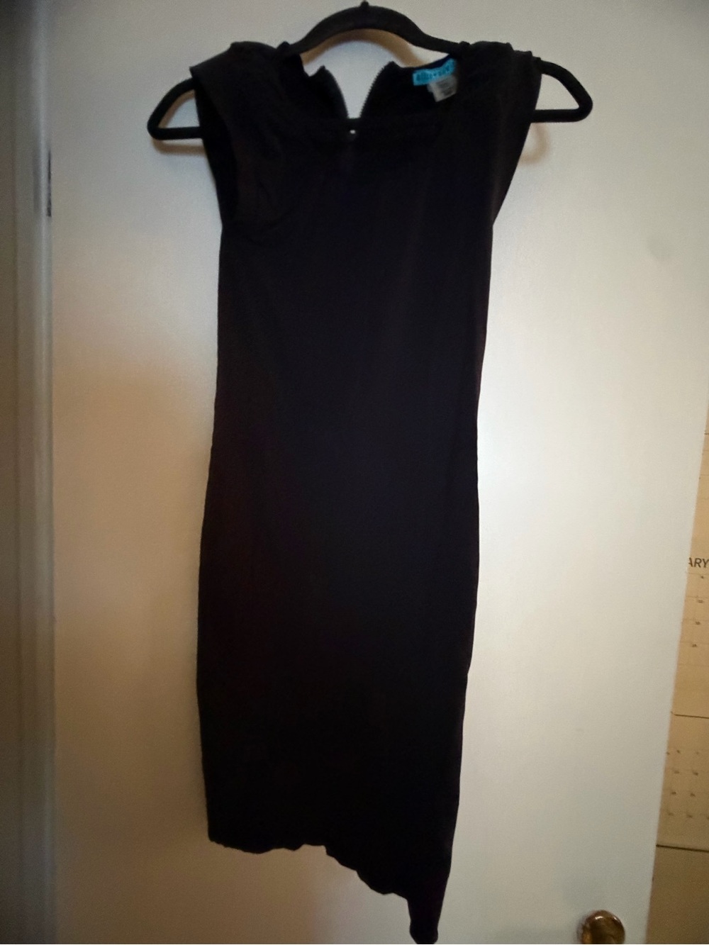Alice + Olivia Black Asymmetrical Sheath Dress